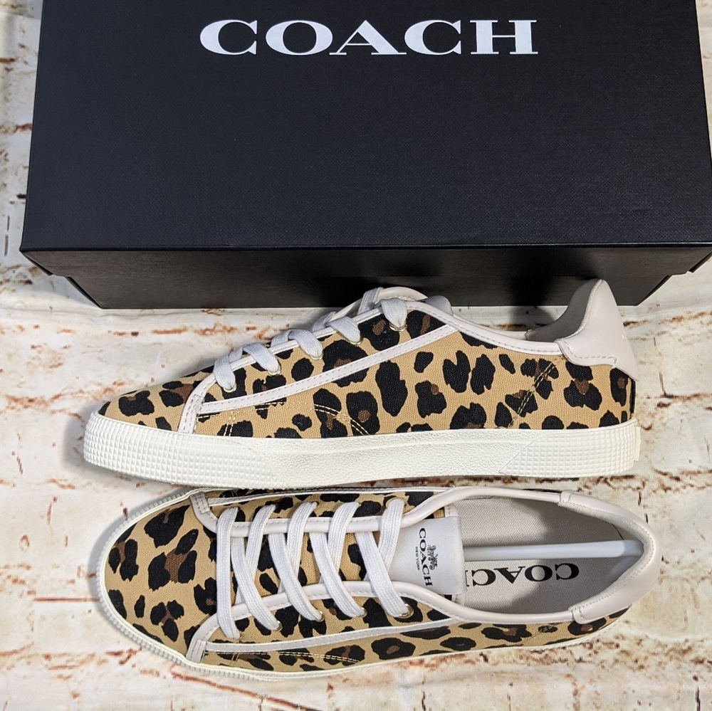 ๐ SALE Coach Leopard Low Top Sneakers - Picture 4 of 8